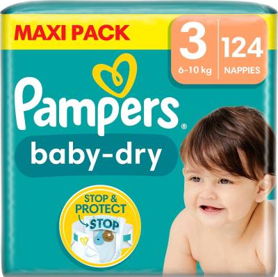 Pampers Baby-Dry Windeln Größe 3 6-10 kg 124er-Pack von Pampers