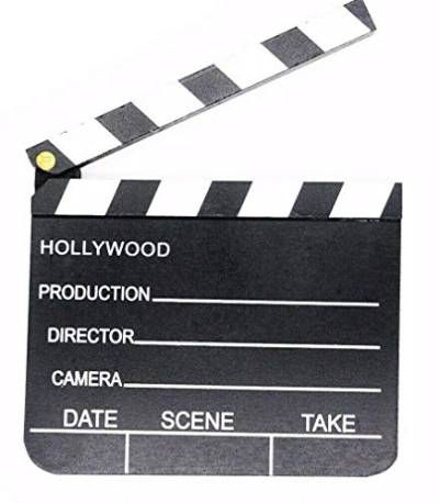 Holz Regieklappe, 18 x 20 cm, Hollywood Filmdeko, Filmklappe, Regie Klappe, Kostüm, Partyknaller von Paul Import GmbH
