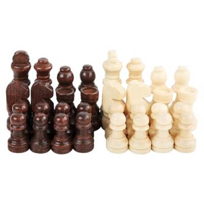Perfeclan 32 Stück Holzschachfiguren, Schachspielfiguren, Figurenfiguren für Damespiel, Schachbrett, Anfänger, Kinder, Erwachsene, S von Perfeclan