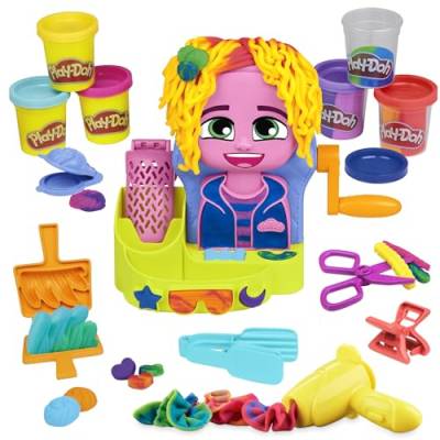 Play-Doh Wilder Friseur Spielset mit 6 Dosen, Rollenspielzeug, Spielzeug für Mädchen und Jungen ab 3 von Play-Doh