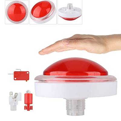 Plyisty 100-mm-Spiel-Drucktaste, große rote LED-Taste, Arcade-Videospiel-Spieler-Drucktastenschalter für Spiele mit Arcade-Münzautomaten(rot) von Plyisty