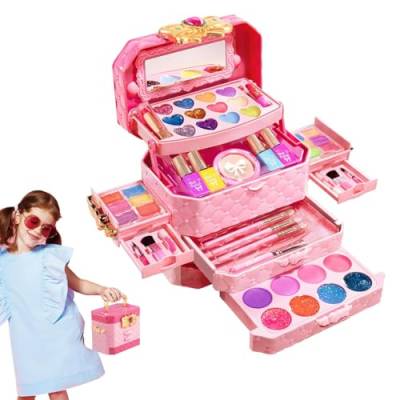 Make-up-Set für kleine Mädchen, Kinder-Make-up-Set für Mädchen, Waschbares Kleinkind-Make-up-Set, Echtes Prinzessinnen-Spiel-Make-up-Spielzeug, für 3–12-jährige Kinder, Make-up-Set für von Povanjer