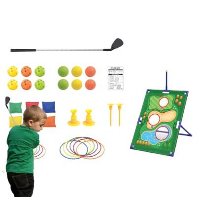 Povanjer Golfspielzeug-Set, Kinder-Golfschläger-Set | Golf-Übungsset | Golfball-Spielset, Golf-Putting-Spiel, Sport-Golfspielzeug, fördert die körperliche und geistige Entwicklung von Povanjer
