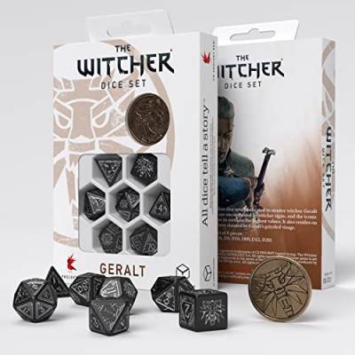 Q-Workshop 85244 The Witcher Dice Set: Geralt – Silver Sword (7) Cardgame, Mehrfarbig von Q Workshop