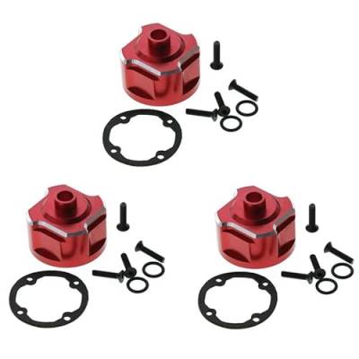 3-teiliges Aluminium-Differentialträger-Differenzialgehäuse 9581, for 1/8 for Traxxas-Schlitten, RC-Auto-Upgrades, Teile, Zubehör (Color : Red) von RIJPEX