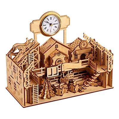 Wooden Time House 3D-Holzpuzzles für Erwachsene und Kinder zum Bauen – Roller-Untersetzer-Holzmodellbausätze für Erwachsene und Jugendliche zum Bauen von ROEOLNIL