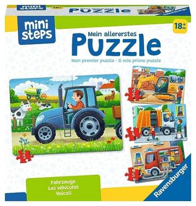 Ravensburger ministeps 4194 Mein allererstes Puzzle: Fahrzeuge - 4 erste Puzzles mit 2-5 Teilen, Spielzeug ab 18 Monate von Ravensburger
