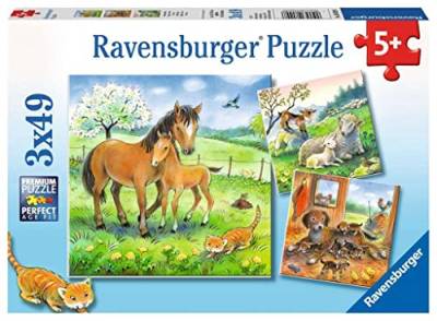 Ravensburger Kinderpuzzle - 08029 Kuschelzeit - Puzzle für Kinder ab 5 Jahren, mit 3x49 Teilen von Ravensburger