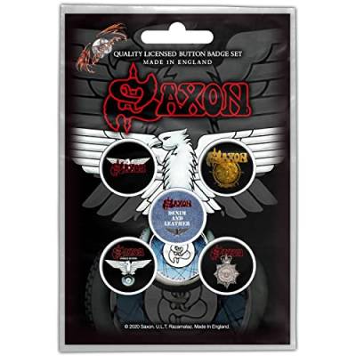 Saxon - Wheels Of Steel Button-Set von Razamataz