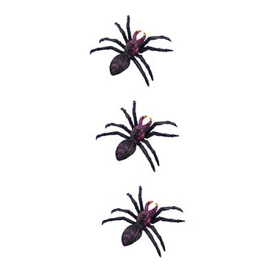 SAFIGLE 3 STK Schwarzes Spinnenspielzeug Halloween-Dekorationen Streichspielzeug Riesenspinne Halloween-Spinnen-dekor Spielzeuge Streich Spinnenspielzeug Tier Plastik Falsche Spinne Kind von SAFIGLE