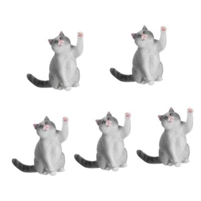 SAFIGLE 5St Katzenmodell mit kurzen Haaren Statue Simulationskatzenverzierung Katzenfiguren zur Dekoration Desktop-Dekor Foto Kätzchen Spielzeug schmücken Kind falsche Katze Plastik von SAFIGLE