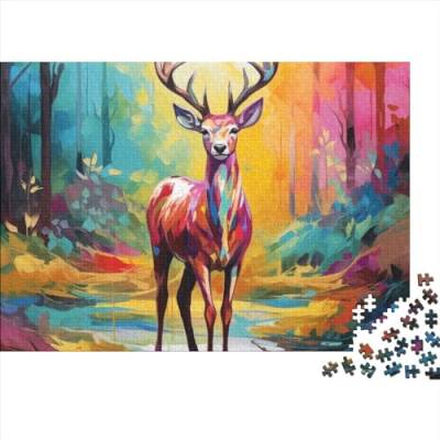 Five-Coloured Deer Puzzle 1000 Teile Als Herausforderndes Colourful Deer Puzzle Für Erwachsene Geschicklichkeitsspiel Für Die Ganze Familie Puzzle 1000pcs (75x50cm) von SAYOBO
