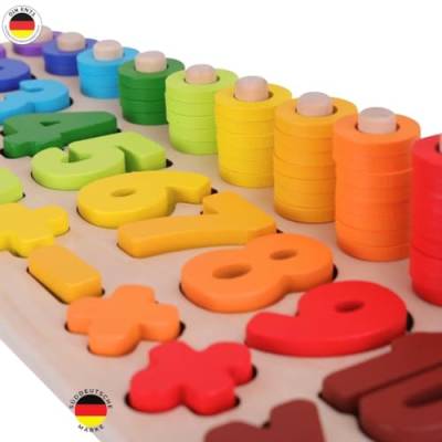 SCHMETTERLINE® Holz-Puzzle mit Zahlen für Kinder ab 3 Jahre - Montessori Spielzeug aus Holz zum Zählen Lernen - Lern-Spiel mit Farben und Formen für Kleinkinder von SCHMETTERLINE