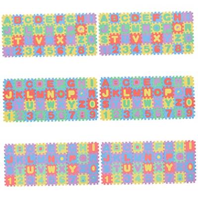 STAHAD 6 Sets Buchstaben Krabbelmatte Puzzle Matte Ineinandergreifende Fußmatten Babyspielmatte Babymatte Kinderspielmatte Bodenmatte Schaumstofffliesen Für Boden von STAHAD