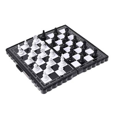 Reise-Schach-Set mit faltbarem Schachbrett, Lernspielzeug, Reisegröße, Schachspiel für Kinder und Erwachsene, Schach-Checker-Spiel-Set, Reisen von Saiyana