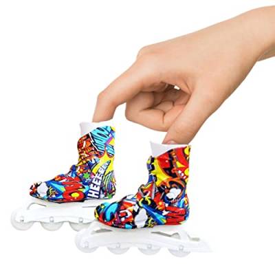Sanshao Mini Finger Rollschuhe | Finger Skates Spielzeug | Mini Sneakers Schlüsselanhänger Dekoration Geschenk für Kinder Jungen Mädchen | Bunte Fingerschlittschuhe Spielzeug Trainingsrequisiten (B) von Sanshao