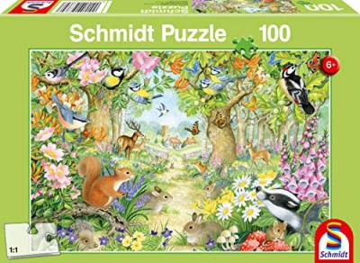 Schmidt Spiele 56370 Tiere im Wald, 100 Teile Kinderpuzzle, Bunt von Schmidt Spiele