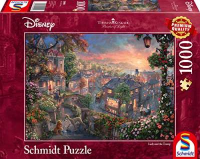Schmidt Spiele 59490 Thomas Kinkade, Disney, Susi und Strolch, 1000 Teile Puzzle von Schmidt Spiele