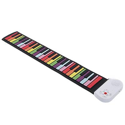 Weiche Musiktastatur, wiederaufladbares USB-Roll-Up-Klavier, elektronisch tragbar mit Kopfhörer-Audio-Buchse für unterwegs für zu Hause für für den Außenbereich von Shanrya