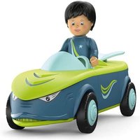 SIKU 0105 - Toddys, Dave Divey, Spielzeugauto mit Rückziehmotor/Licht/Sound und Spielfigur, blau/grün von SIKU