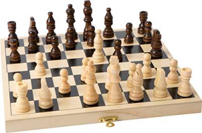 small foot Reisespiel Schach aus Holz, ca. 26 x 26 x 2 cm, aufklappbare Holzkassette mit 32 Figuren, ab 6 Jahren, 2044 von Small Foot