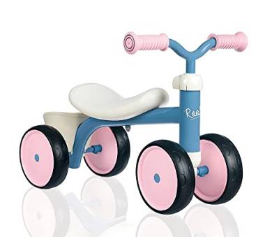 Smoby – Rookie Laufrad Rosa – ideale Lauflernhilfe für Kinder ab 12 Monaten, Lauflernrad mit Spielzeug-Korb, Retro Design für Mädchen von Smoby