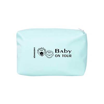Söhngen Erste-Hilfe-Tasche Baby on Tour blau (Reißverschlusstasche für Kleinkinder; beschichtetes Nylongewebe; robust; mit Fieberthermometer, Schnuller, Verbandmaterial, Beißring) 0350007b von Söhngen
