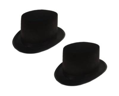 Sonnenscheinschuhe® Doppelpack: 2 x Zylinder Hut Erwachsene schwarz Fastnacht Fasching Karneval Kostüm schwarzer Zylinderhut von Sonnenscheinschuhe