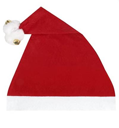 Sonnenscheinschuhe® Weihnachtsmütze Nikolausmütze mit 2 Bommeln und 2 Glocken rot Weihnachtsmann Weihnachtsfrau von Sonnenscheinschuhe
