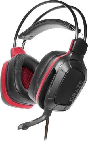 SpeedLink DRAZE Gaming Over Ear Headset kabelgebunden Stereo Schwarz/Rot Fernbedienung, Lautstärker von Speedlink