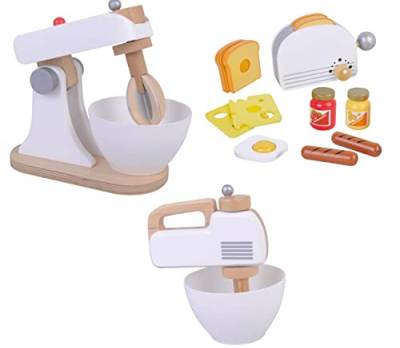 Mega Küchengeräte Set aus Holz für Spielküche Toaster, Küchenmaschine, Mixer von Spiel AG