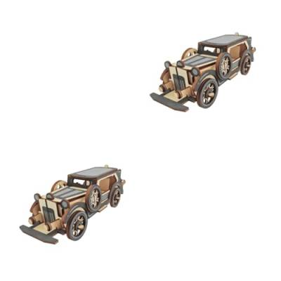 TOYANDONA 2 STK 3D-Puzzlebrett aus Holz kreatives 3D-Puzzle 3D-Puzzles aus Holz DIY 3D Holzpuzzle 3D-Auto-Puzzlebrett aus Holz hölzern Wagen Bambus von TOYANDONA