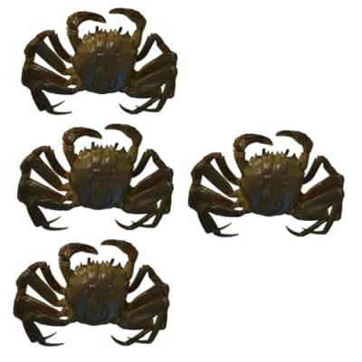 TOYANDONA 4 Stück pädagogische Krabbe haarige Krabbe Kinder nautische Dekorationen Modelle Spielzeug simuliertes Tiermodell realistisches Meerestiermodell Seekrabbe schmücken Fleisch PVC von TOYANDONA