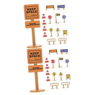 TOYANDONA 60 STK Verkehrszeichenmodell Ampelspielzeug Straßenschild-Spielzeug für Kinder Spielzeuge Leitkegel Kinderspielzeug Verkehrszeichen für Kinder klein das Schild Barriere Klebeband von TOYANDONA