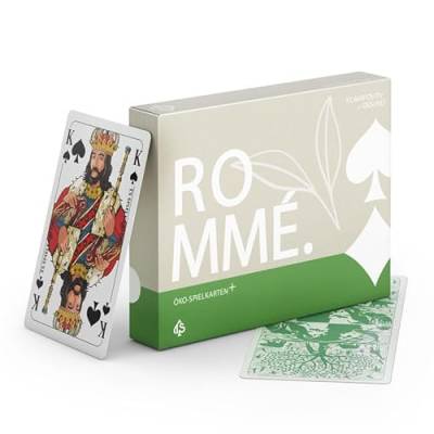 TS Spielkarten Öko+ Rommee Spielkarten, Canasta, Bridge, Französisches Bild, Skat Poker Mau-Mau Kartenspiel, Original Romme Karten (Standard) von TS Spielkarten