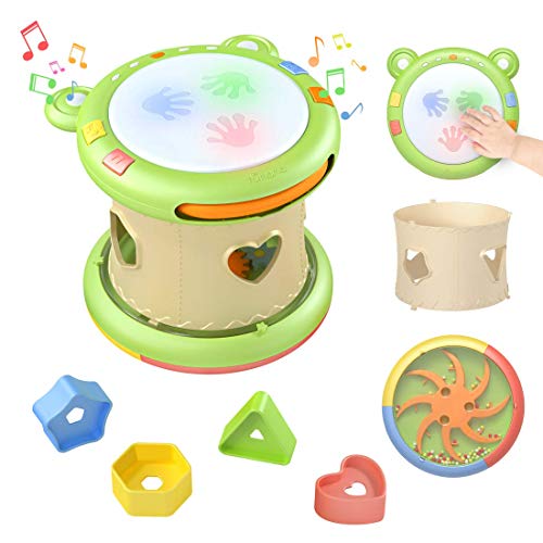 TUMAMA Baby Musical Elektronisches Spielzeug,Baby Musik Trommel Musikinstrumente sensorisches Spielzeug Musikspielzeug Geschenk für Kleinkinder,Jungen,Mädchen von TUMAMA