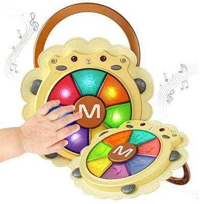TUMAMA Musikalisches Baby Musikalische Trommel Spielzeug Set, Ton und Licht, Musikinstrumente Spiel, Spielzeug für sensorische Aktivitäten Lernspielzeug für Jungen Mädchen Kleinkind von TUMAMA