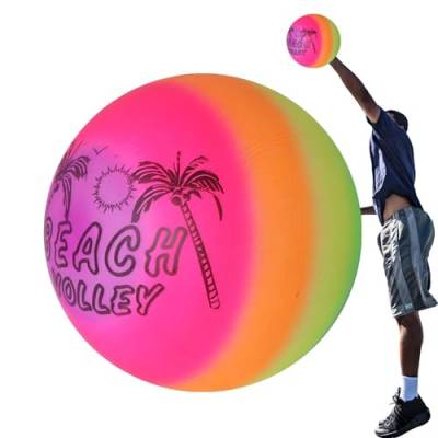 Strandball Für Den Außenbereich – Schwimmbadspielzeug | Aufblasbarer Hüpfball | Außergewöhnlicher Fußball-Regenbogen | Leichter Bunter Fußball | Auslaufsichere Strandbälle, Bunt, Für Partyspiele von Takluu