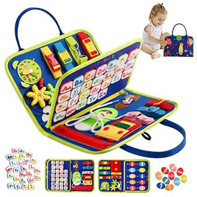 TenFans Busy Board - Montessori Activity Board für 2 3 4 5-jährige - Sensorisches Lernspielzeug - Pädagogisches Reisespielzeug für Kleinkinder - Grundkenntnisse für Jungen und Mädchen. von TenFans