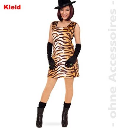 Fries 1304 Tisha Kleid Fasching Karneval Erwachsene Damen Tiger Kostüm: Größe: 34 von Markenlos