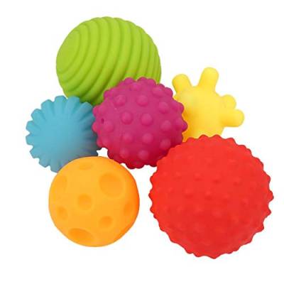 6 Teile/los Strukturierte Multi Sensorische Ball Set, Bunte Baby Badespielzeug Ball Set Kinder Hand Ball Weiche Quetschkugel von Tnfeeon