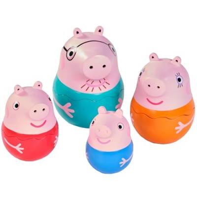 Toomies E73526 Tomy Peppa Pig Family-Nesting Daddy, Mummy & Peppa Pig George Rassel 18+ Monate-Babybadewanne, Planschbecken & Swimmingpool leicht zu reinigen Sandkasten & Gartenspielzeug von Toomies