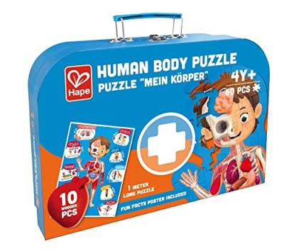Hape Puzzle Mein Körper mit praktischem Koffer und Körperteilen zum Auflegen aus Holz, ab 3 Jahre von Hape