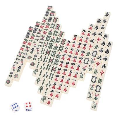 Toyvian 1 Satz Tragbares Mahjong Mini-Mahjong-Spielzeug Mini-Mahjong-Fliesen Reise-Mahjong-Spiel Reise-brettspiel Majong-Spiele Werkzeug Chinesischer Stil Reisen Aufbewahrungskiste von Toyvian