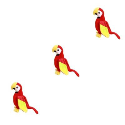 Toyvian 3 STK weiches Stofftier Künstlicher Papagei Vogel Plüsch Grün Spielzeuge Wo Kleinkindspielzeug Plüsch-Vogelspielzeug König Statue die Gelegenheit nutzen Plüschtier Taube rot von Toyvian