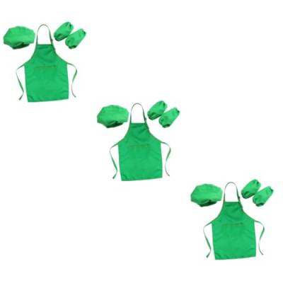 Toyvian 3-Teiliges Set Anzug für Kleinkinder Lätzchen Kochen Stellen Sie Sich vor, Sie Spielen eine Küche Kinderschürze Handschelle zum Kochen für Kinder Karikatur einstellen Hut von Toyvian