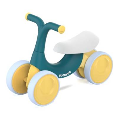 UBRAVOO Baby Laufrad Spielzeug, Baby Walker, Kleinkind Laufrad 10-36 Monate Fahrt auf Spielzeug Geburtstagsgeschenk mit 4 Rädern, Kein Pedal-Grün von UBRAVOO
