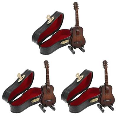 UPKOCH 3 Sätze Gitarrenmodell Miniatur-Hausmöbel Dekor Gitarrenspielzeug Modelle Musikinstrumente Mini-Gitarre winzige Gitarre Violine schmücken Ornamente kleine Gitarre Kind Holz von UPKOCH