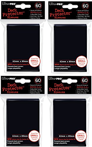 Ultra Pro 4x - Deck Protector - Small Sleeves - Black - Schwarz (4x 60 Sleeves) - Japanische Größe von AMIGO