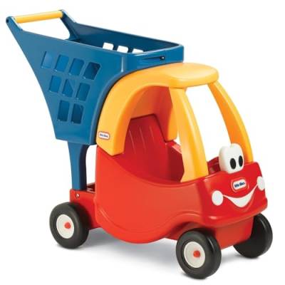 Little Tikes Cozy Einkaufswagen. Spielzeugrollwagen für Kinder ab 18 Monaten, Rot/Gelb von little tikes
